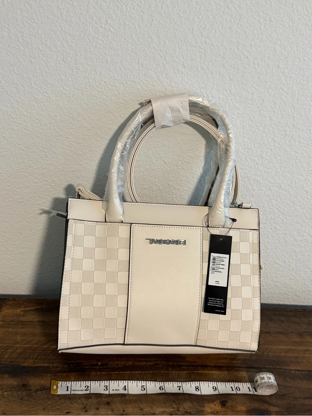 NWT! Tahari Delta Satchel with Dust Bag. Color: Bone.